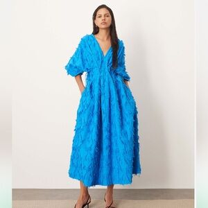 ASOS Arrange Vibrant Blue Textured Midi Dress Size 4